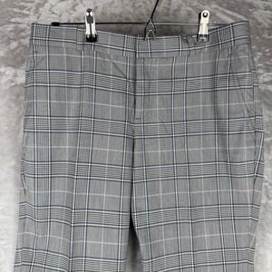 Banana Republic Ryan‎ Plaid Straight Leg Dress Pants Women's Size 6 Gray Blue